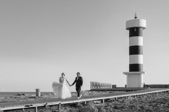 After Wedding Shooting bei Sonnenuntergang auf Mallorca
