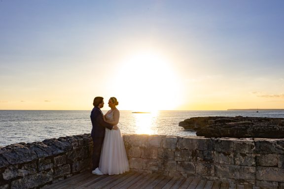 After Wedding Shooting beim Sonnenuntergang auf Mallorca